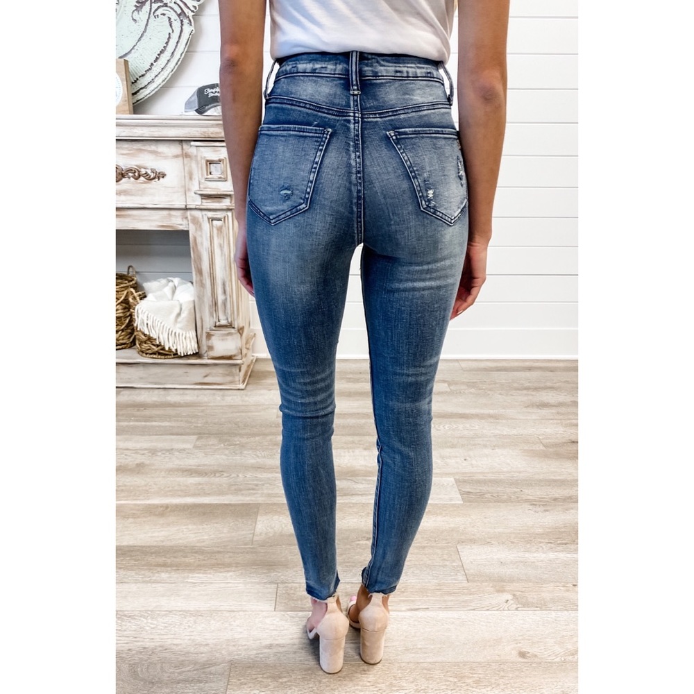 CLEARANCE Padme High Rise Exposed Button Fly Skinny Jeans - Picture 6 of 13